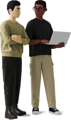 3d-business-two-men-working-with-a-laptop