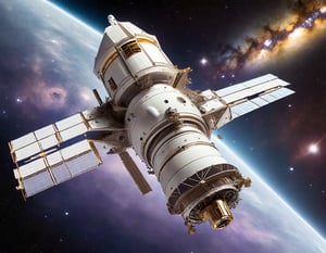 Firefly apollo spacecraft in a galaxy, stars in view, photo-realistic, octane rendering 47990