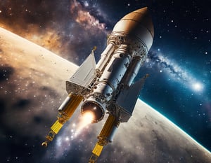 Firefly apollo spacecraft in a galaxy, stars in view, photo-realistic, octane rendering 73867